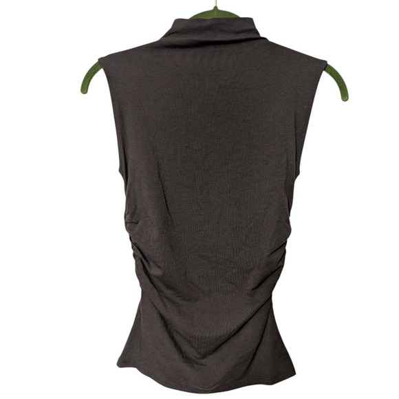 Madewell Womens Molasses Brown Side-Ruched Mockneck Sleeveless Tank Top size XS - Picture 5 of 10